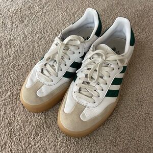 Adidas White & Green Sambae Sneakers
